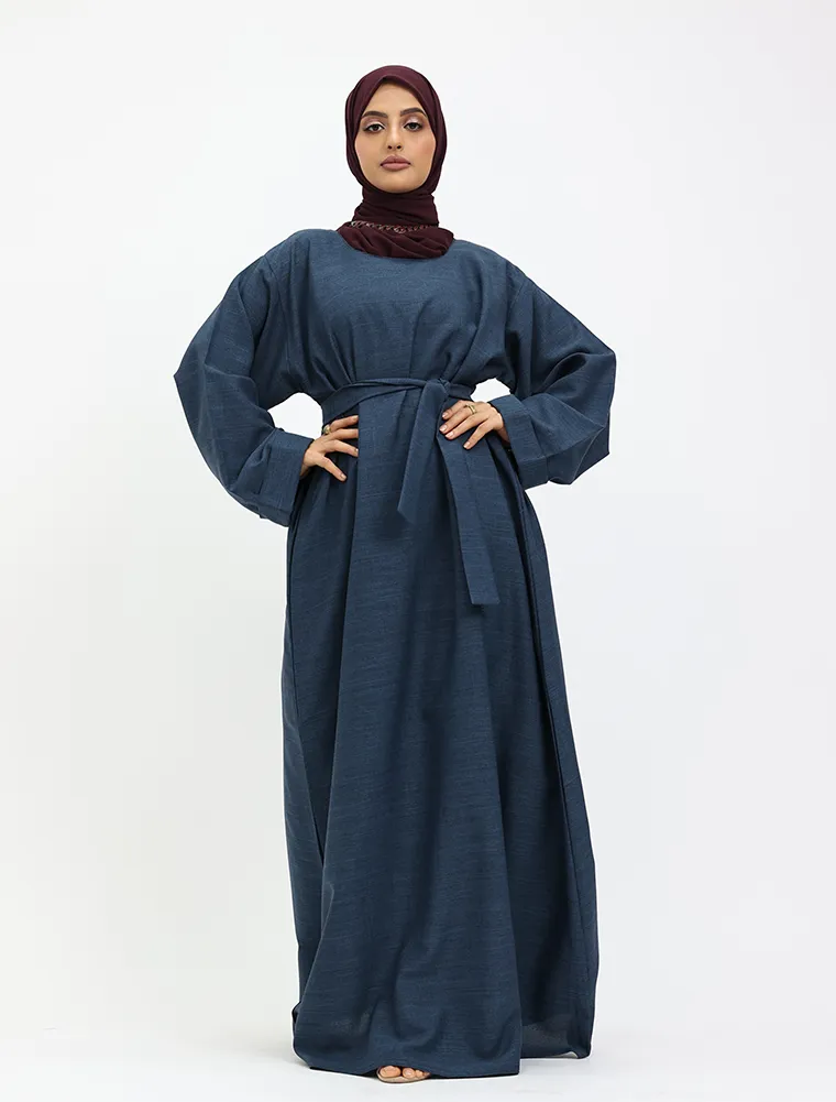 Navy Linen Abaya